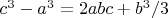 $c^3-a^3=2abc+b^3/3$