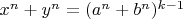 $x^n+y^n=(a^n+b^n)^{k-1}$