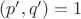 $(p',q') = 1$