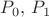 $P_0,\,P_1$