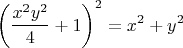 $$\left ( \frac{x^2y^2}{4}+1 \right ) ^2 = x^2+y^2$$