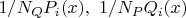 $1/{N_Q} P_i(x),\ 1/{N_P} Q_i(x)$