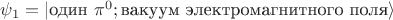 $\psi_1 = \lvert\text{один }\pi^0; \text{вакуум электромагнитного поля}\rangle$