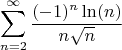 $$\sum_{n=2}^{\infty} \frac{(-1)^n \ln(n)}{n \sqrt{n}}$$
