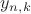 $y_{n,k}$