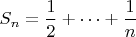 $S_n=\dfrac{1}{2}+\cdots+\dfrac{1}{n}$