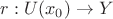 $r : U(x_0) \rightarrow Y$ $r : U(x_0) \rightarrow Y$