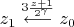 $$z_1\stackrel{3\frac{z+1}{2^{\gamma}}}{\longleftarrow}z_0$$