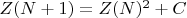 $Z(N+1)=Z(N)^2 + C $