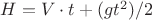 $H = V\cdot{t}+(gt^2)/2$