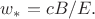 $w_\ast=cB/E.$