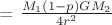 = $\frac{M_1(1-p)G M_2}{4r^2}$