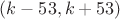 $(k-53,k+53)$ $(k-53,k+53)$