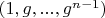 $(1, g, ..., g^{n-1})$