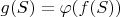 $g(S)=\varphi(f(S))$