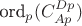 $\text{ord}_p(C_{Ap}^{Dp})$
