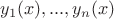 $y_1(x), ..., y_n (x)$