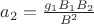 ${a_2} = {\frac{{g_1}{B_1}{B_2}}{B^2}}$