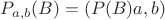 $P_{a,b}(B)=(P(B)a,b)$