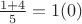 $\frac{1+4}{5}=1(0)$