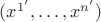 $(x^{1'},\ldots,x^{n'})$