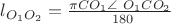 $\l_{O_1O_2}=\frac{\pi CO_1 \angle\ O_1CO_2} {\ 180}$