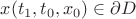 $x(t_1, t_0, x_0) \in \partial D$