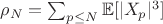 $ \rho_N = \sum_{p \leq N} \mathbb{E}[|X_p|^3] $