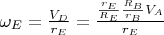 $\omega_E=\frac{V_D}{r_E}=\frac{\frac{r_E}{R_E}\frac{R_B}{r_B}V_A}{r_E}$
