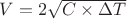 $V=2\sqrt{C\times \Delta T }$ $V=2\sqrt{C\times \Delta T }$