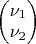 $\begin{pmatrix}
 \nu_1\\
\nu_2
\end{pmatrix}$