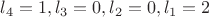 $l_4 = 1, l_3 = 0, l_2 = 0, l_1 = 2$
