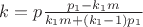 $k=p\frac{p_1-k_1m}{k_1m+(k_1-1)p_1}$