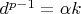 $d^{p-1}=\alpha k$