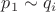 $p_1 \sim q_i$