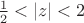 $\frac{1}{2}<\left\lvert z\right\rvert<2$