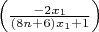 $\left(\frac{-2x_1}{(8n+6)x_1 + 1}\right)$