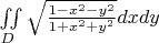 $\iint \limits_D  \sqrt {\frac {1-x^2-y^2}{1+x^2+y^2}}dxdy$