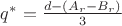 $q^*=\frac{d-(A_r-B_r)}{3}$ $q^*=\frac{d-(A_r-B_r)}{3}$