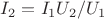 $I_2=I_1U_2/U_1$