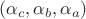 $(\alpha_c,\alpha_b,\alpha_a)$