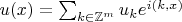 $u(x)=\sum_{k\in \mathbb{Z}^m}u_ke^{i(k,x)}$
