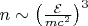 $n\sim\left(\frac{\mathcal E}{mc^2}\right)^3$