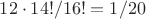 $12 \cdot 14!/16!=1/20$
