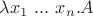 $\lambda x_1 \ ... \ x_n . A$ $\lambda x_1 \ ... \ x_n . A$