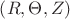 $\left(R,\Theta,Z\right)$