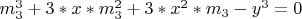 $ m_3^3+3*x*m_3^2+3*x^2*m_3-y^3=0 $