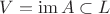 $V = \operatorname{im} A \subset L$