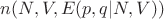 $n(N, V, E(p, q | N, V))$