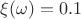 $\xi(\omega)=0.1$